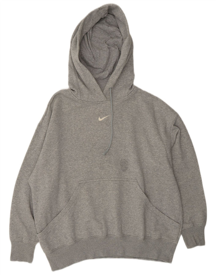 NIKE Herren-Kapuzenpullover mit lockerer Passform, mittelgraue Baumwolle