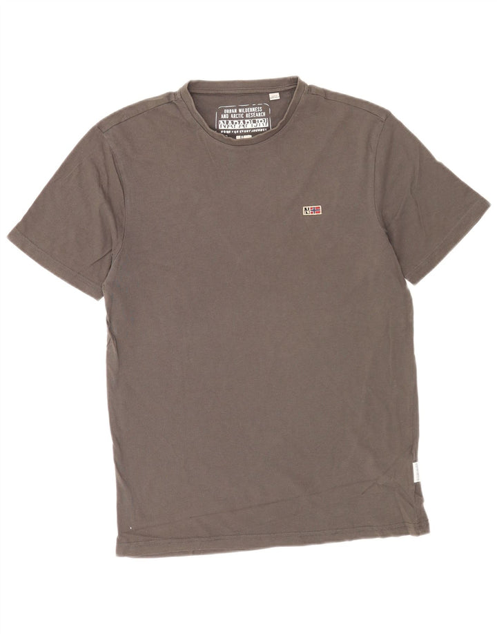 Napapijri Herren T-Shirt Top Small Grau Baumwolle