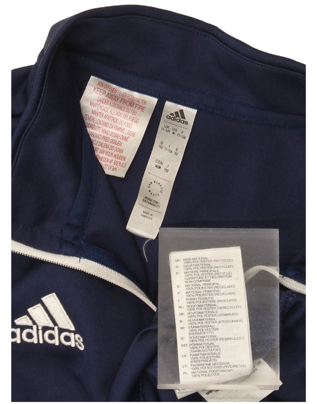 Adidas Jungen Aeroready Zip Neck Pullover Trainingsanzug Top 11-12 Jahre Marineblau