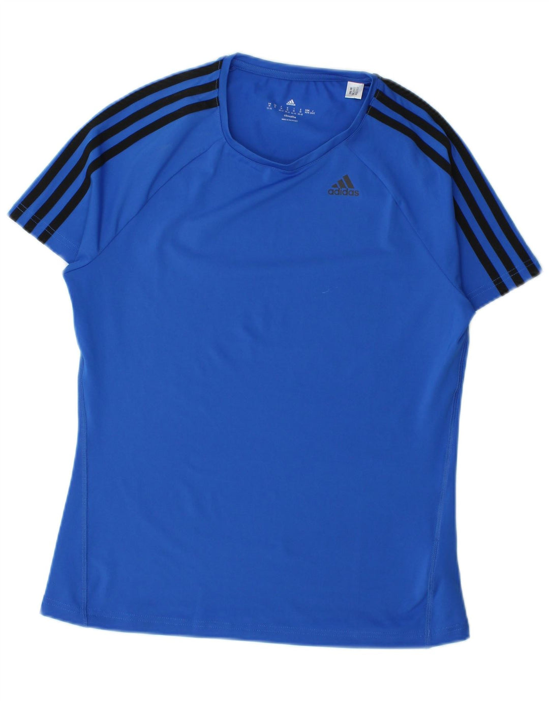 Adidas Damen Climalite T-Shirt Top UK 12/14 Mittelblaues Polyester
