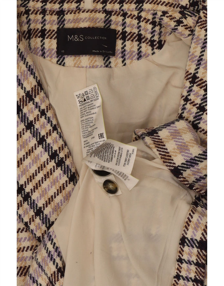 Marks & Spencer Damen-Blazerjacke, Gr. 10, klein, mehrfarbig, kariert