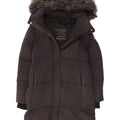 Superdry Damen-Kapuzenübergroßer, wattierter Mantel, UK 10, Größe S, Grau, Polyester