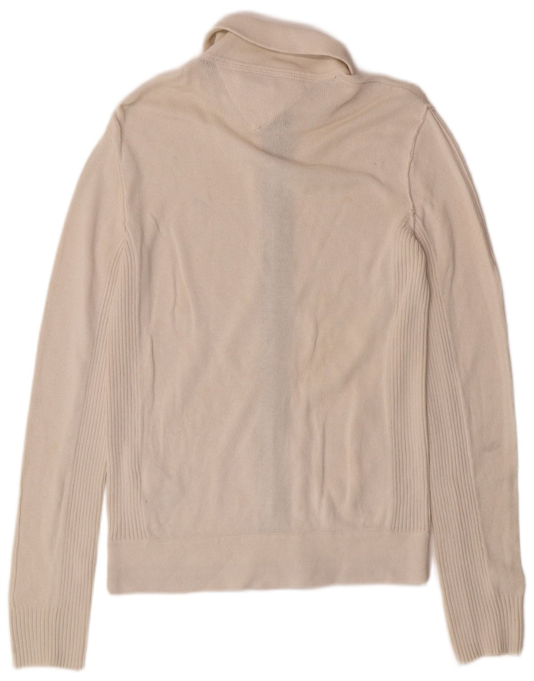 Tommy Hilfiger Herren-Cardigan, Größe S, cremefarbene Baumwolle