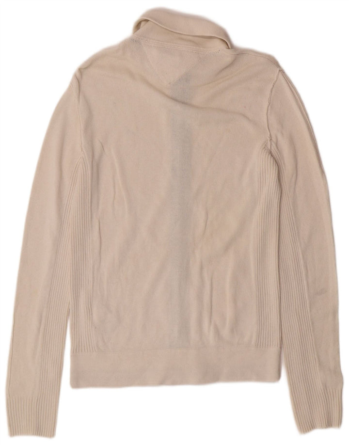 Tommy Hilfiger Herren-Cardigan, Größe S, cremefarbene Baumwolle