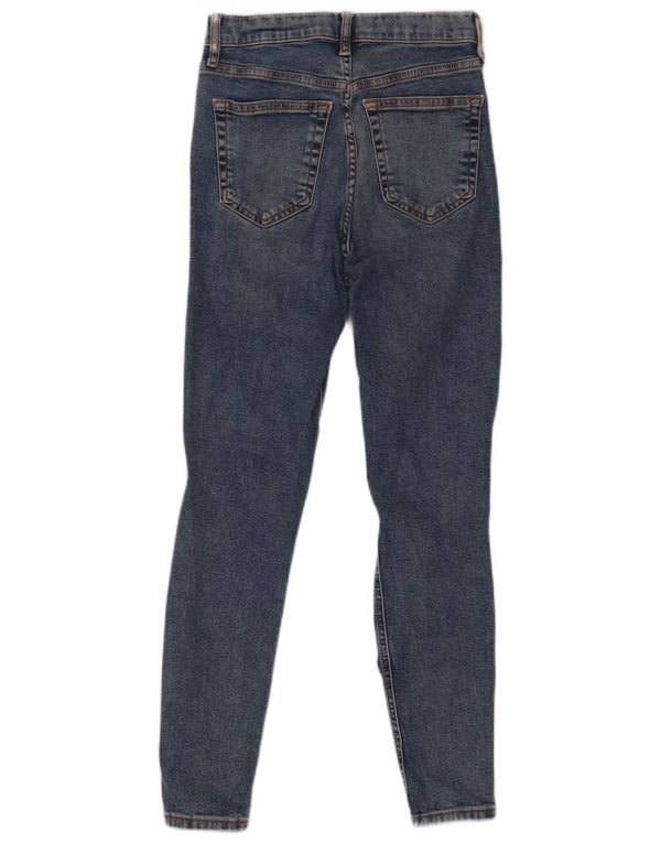 Topshop Damen Jamie Distressed Skinny Jeans W26 L26 Blaue Baumwolle