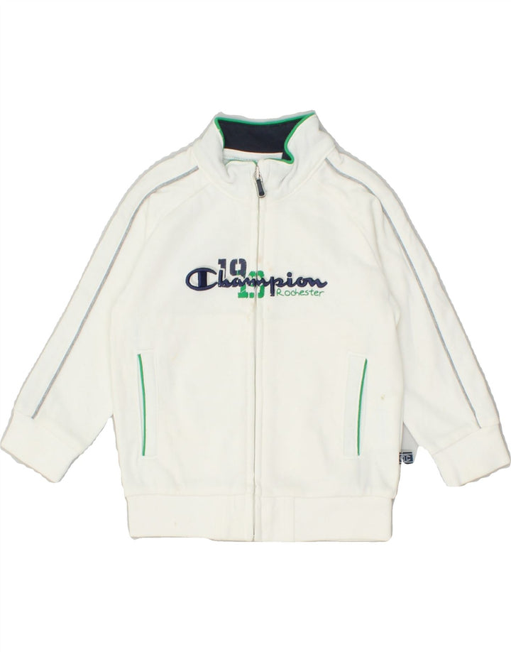 CHAMPION Baby Boys Graphic Tracksuit Top Jacket 9-12 Months Small White | Vintage Champion | Thrift | Second-Hand Champion | Used Clothing | Messina Hembry 
