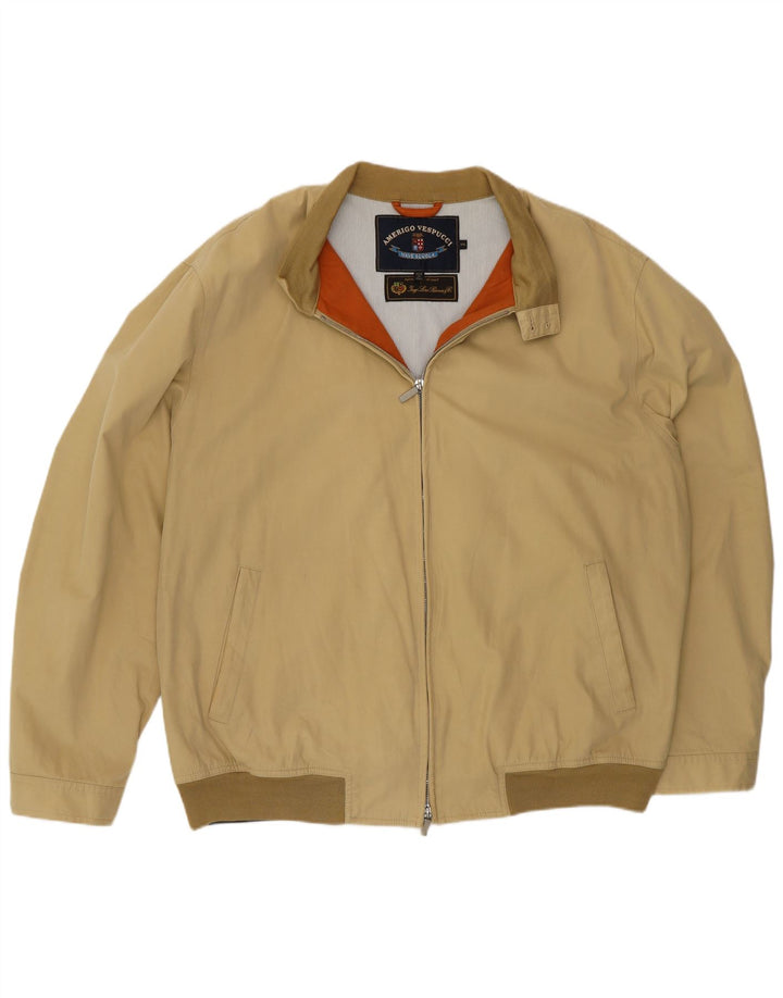 Amerigo Vespucci Herren Bomberjacke UK 44 2XL Beige Polyester