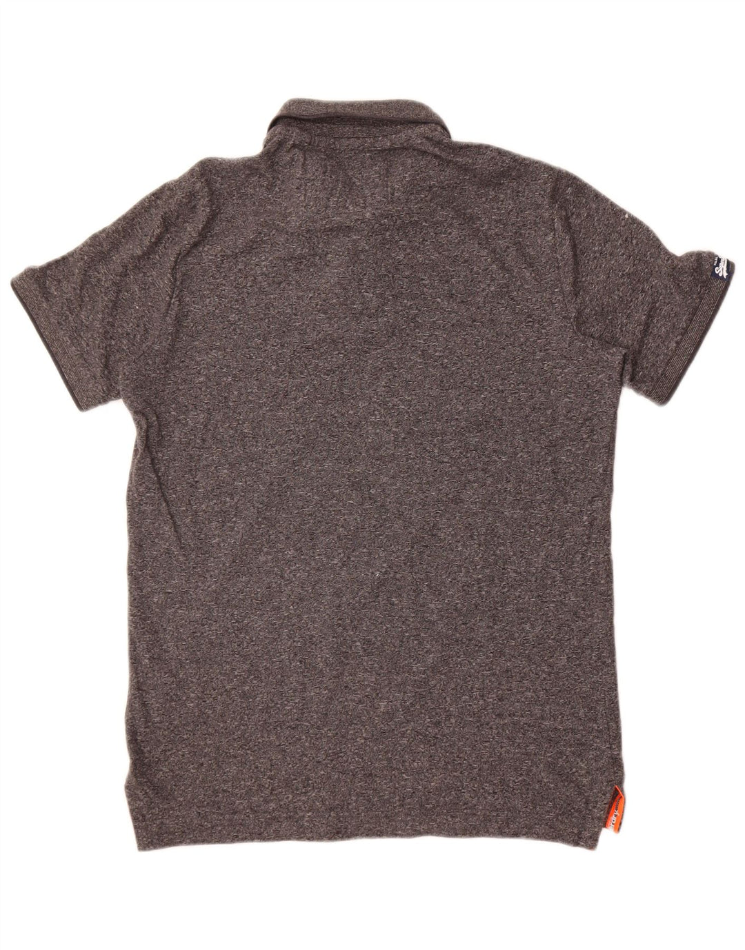 Superdry Herren-Poloshirt, Größe S, grau gefleckte Baumwolle