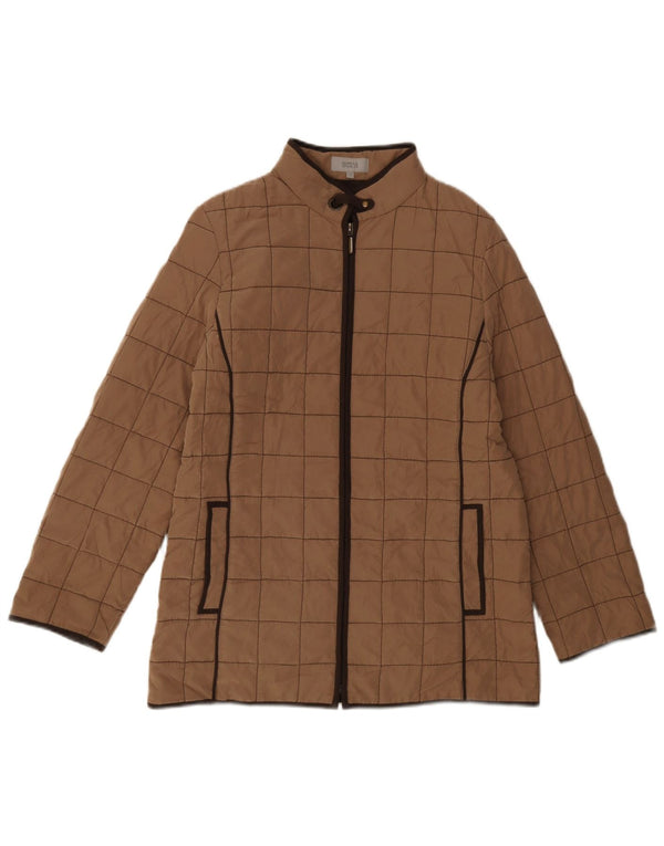 Marks & Spencer Damen Wattierte Jacke UK 12 Mittelbraunes Polyester