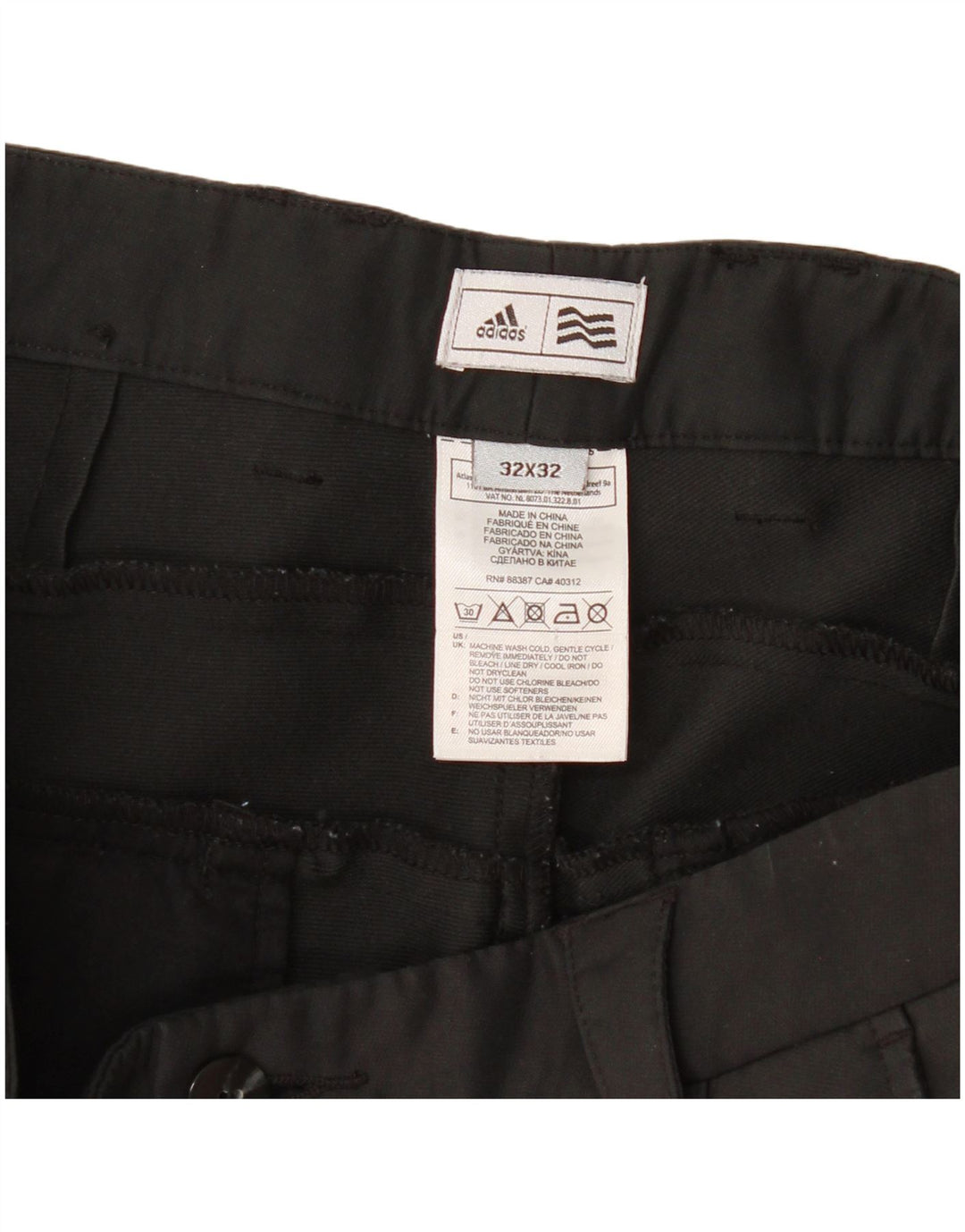 Adidas Herren Straight Casual Hose W32 L32 Schwarz Polyester