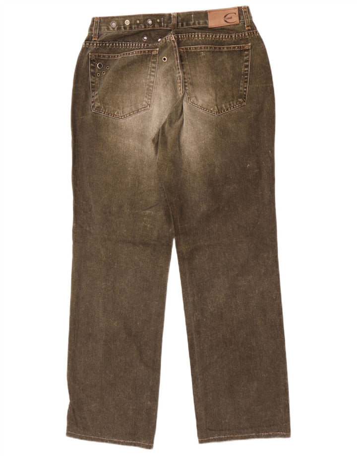 Just Cavalli Damen Straight Jeans W30 L30 Khaki Baumwolle
