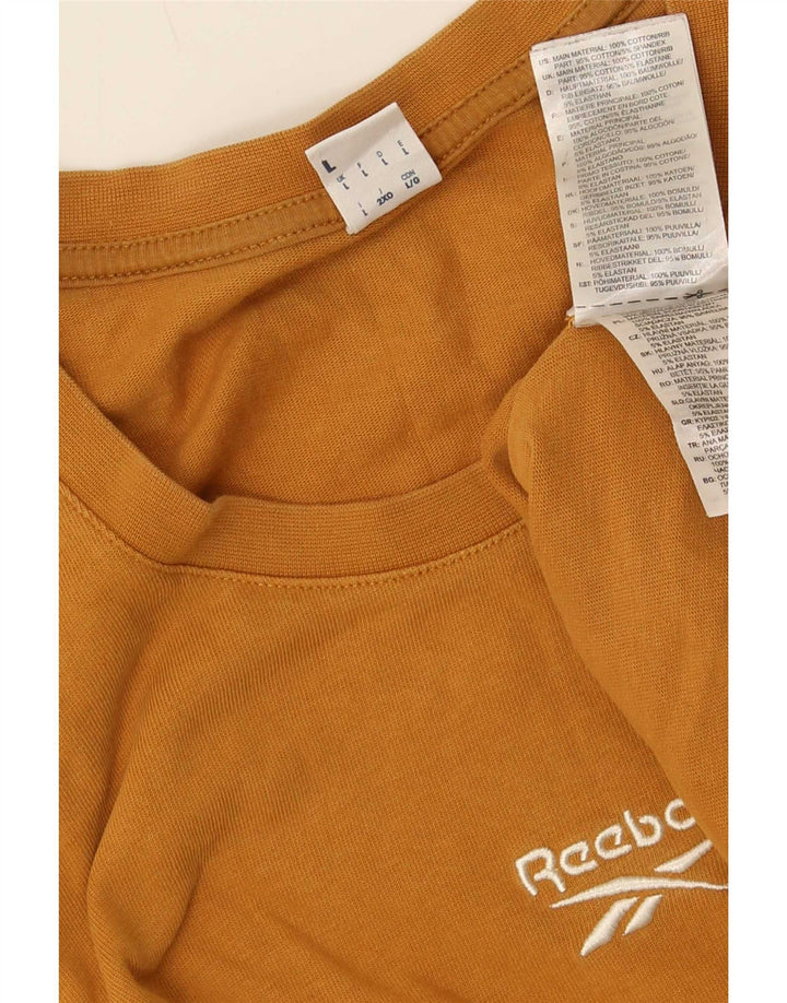 Reebok Herren T-Shirt Top Large Braun Baumwolle