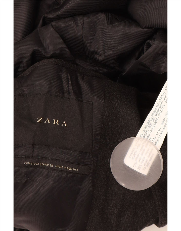 Zara Herrenmantel UK 36 Small Grau Polyester