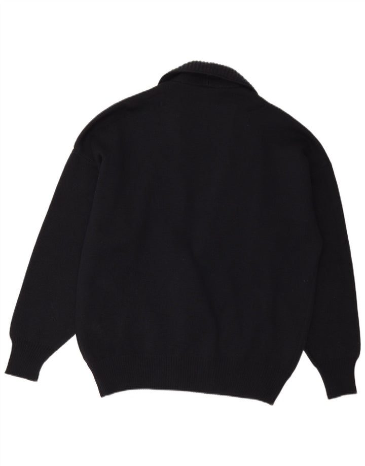 White Sails Herren-Strickjacke in Übergröße, US 6, mittlere marineblaue Wolle