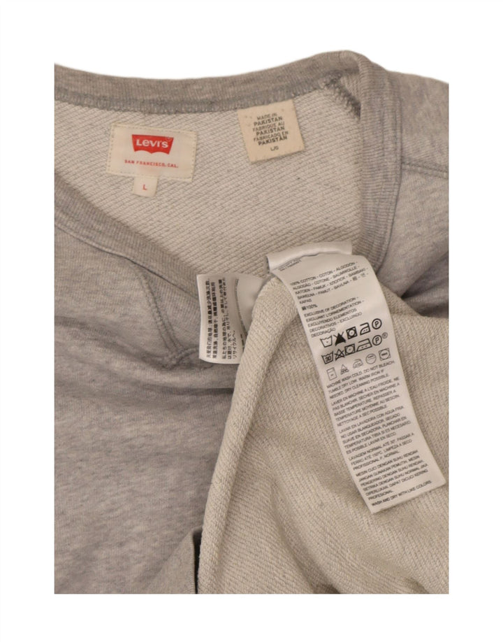 Levi's Herren-Sweatshirt-Pullover, groß, grau gefleckte Baumwolle