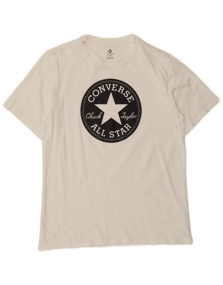 Converse Herren-T-Shirt mit Grafik, groß, aus weißer Baumwolle