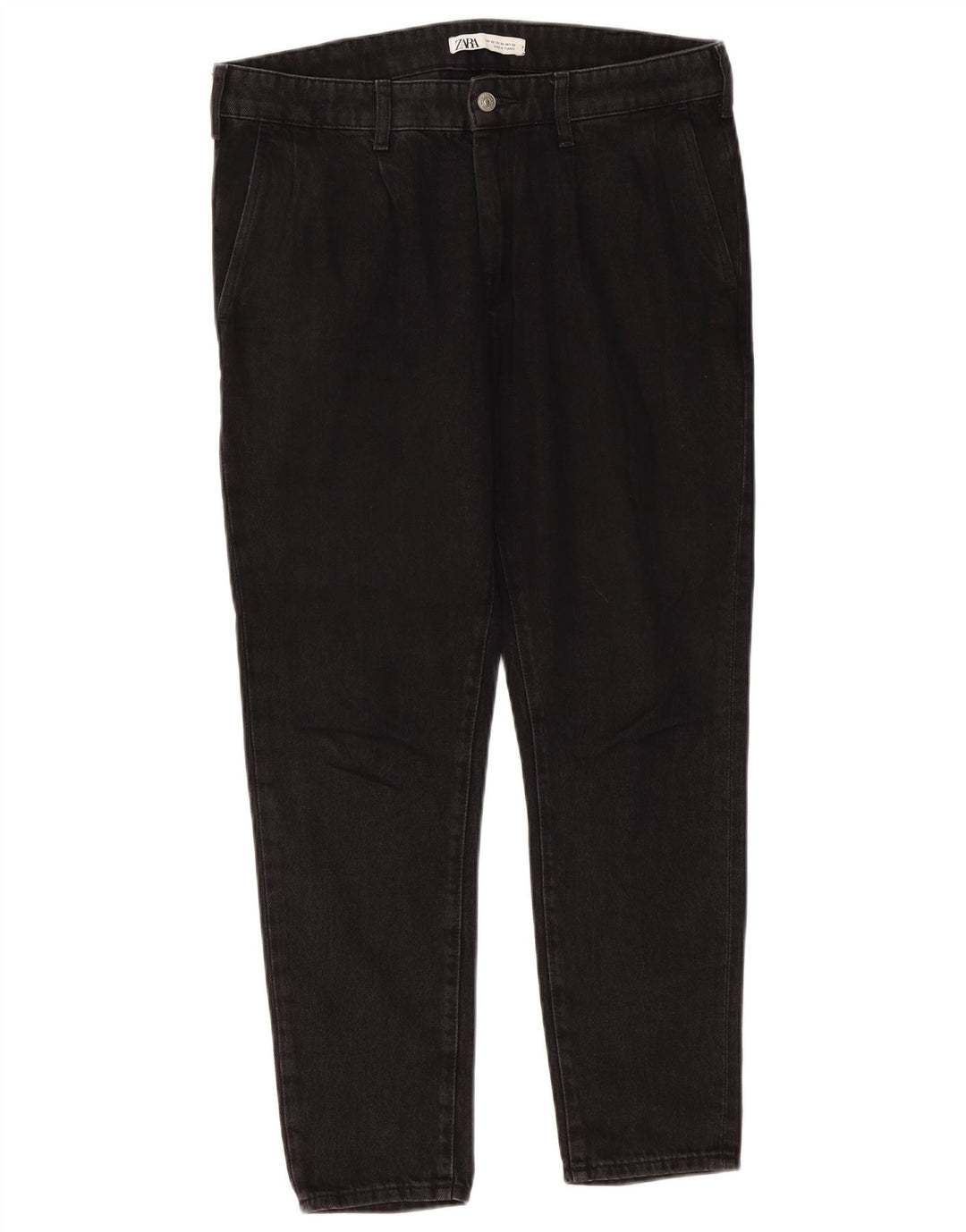 ZARA Herren Slim Jeans EU 42 Large W32 L27 Schwarze Baumwolle