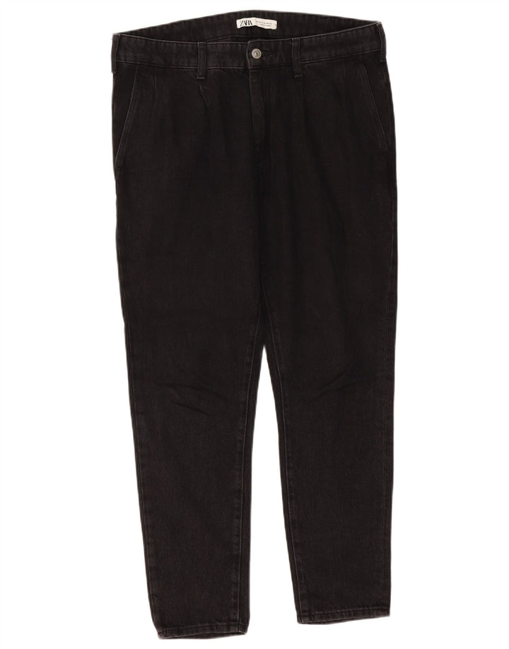 ZARA Herren Slim Jeans EU 42 Large W32 L27 Schwarze Baumwolle