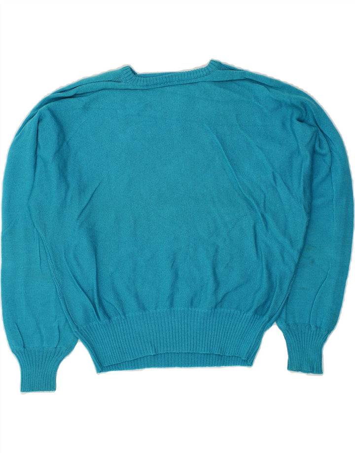 VINTAGE Womens Oversized Crew Neck Jumper Sweater UK 18 XL Blue Vintage Vintage and Second-Hand Vintage from Messina Hembry 