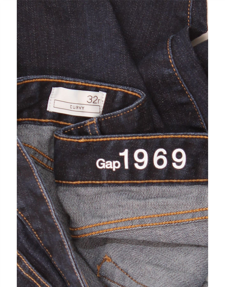 GAP Damen Curvy Flared Jeans W32 L33 Marineblaue Baumwolle
