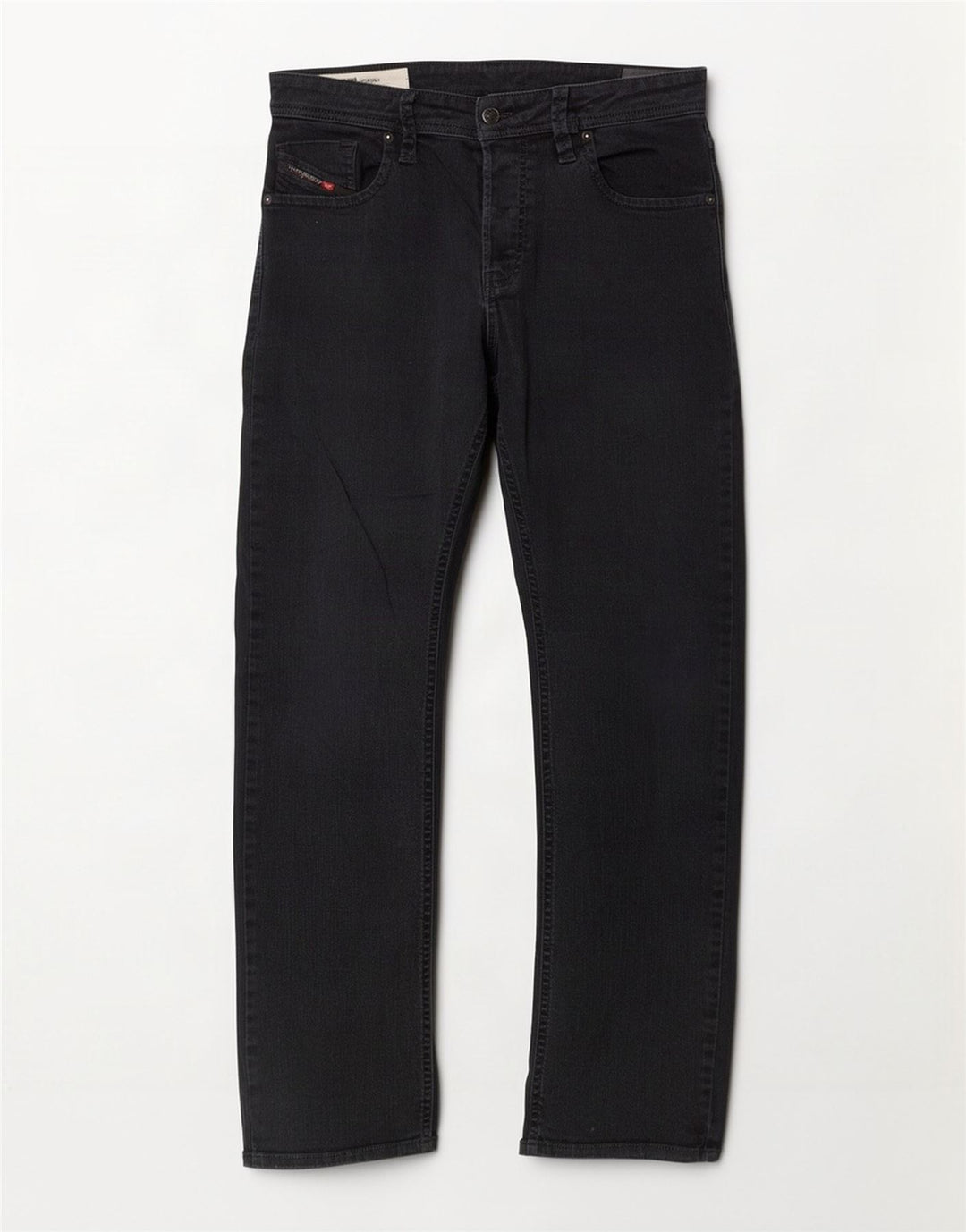 Diesel Herren Straight Jeans W34 L31 Schwarze Baumwolle
