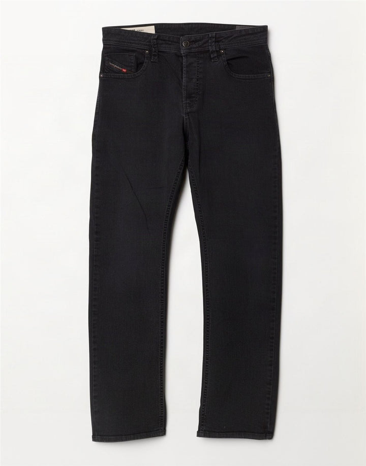 Diesel Herren Straight Jeans W34 L31 Schwarze Baumwolle