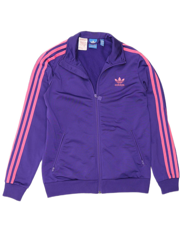 Adidas Mädchen Trainingsanzug Top Jacke 13-14 Jahre Lila Polyester