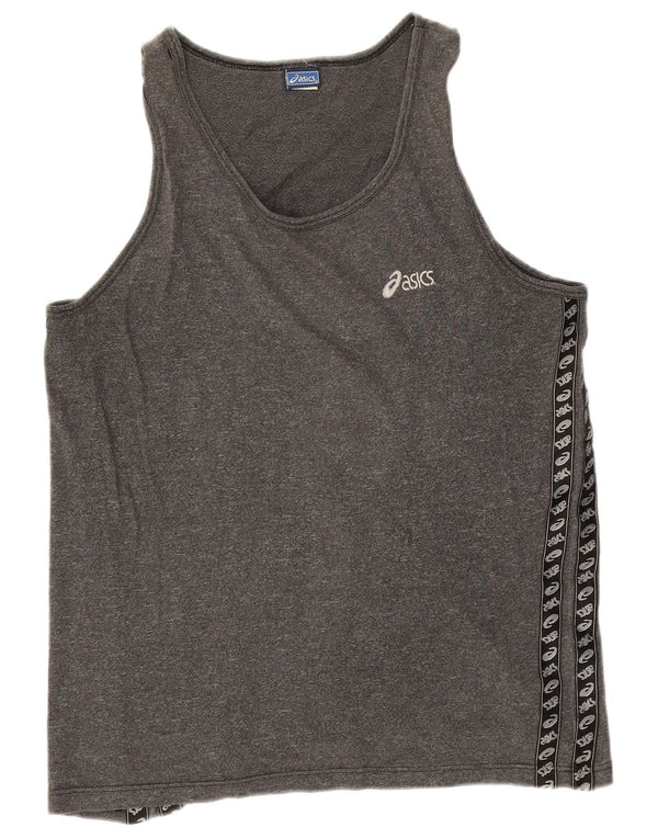 Asics Herren Graphic Vest Top XL Grau gefleckte Baumwolle