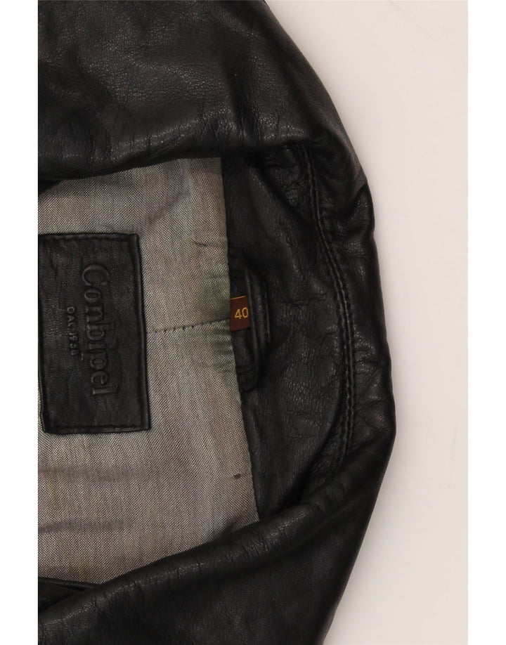 CONBIPEL Womens Crop Leather Jacket IT 40 Small Black Leather Vintage Conbipel and Second-Hand Conbipel from Messina Hembry 