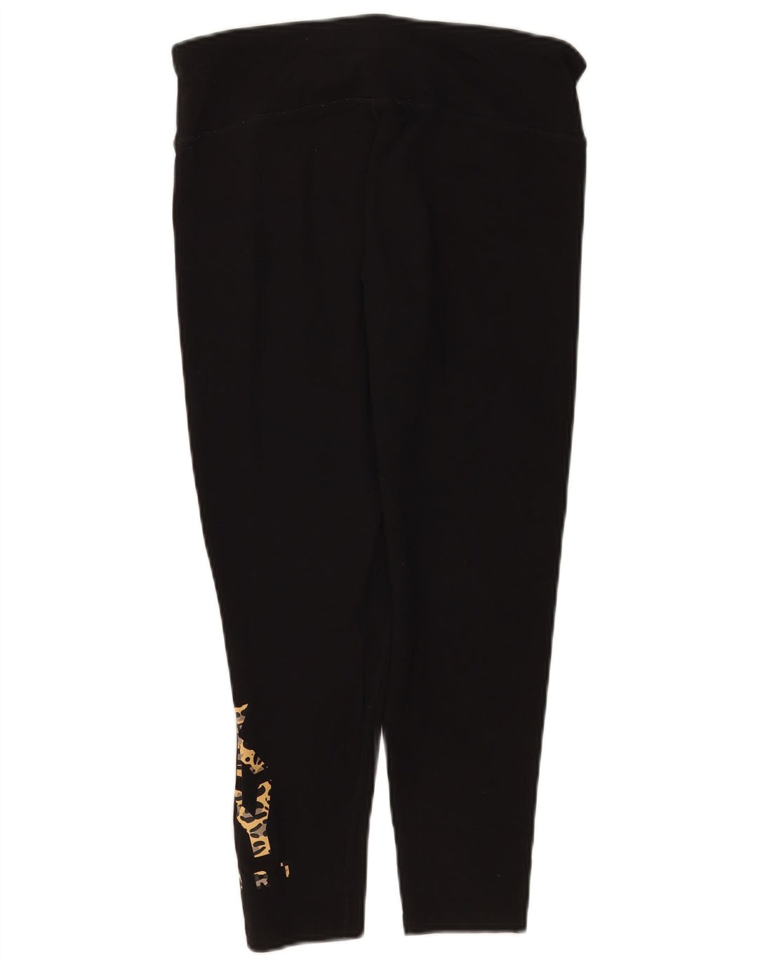 Dkny Womens Graphic Leggings UK 14 Große schwarze Baumwolle