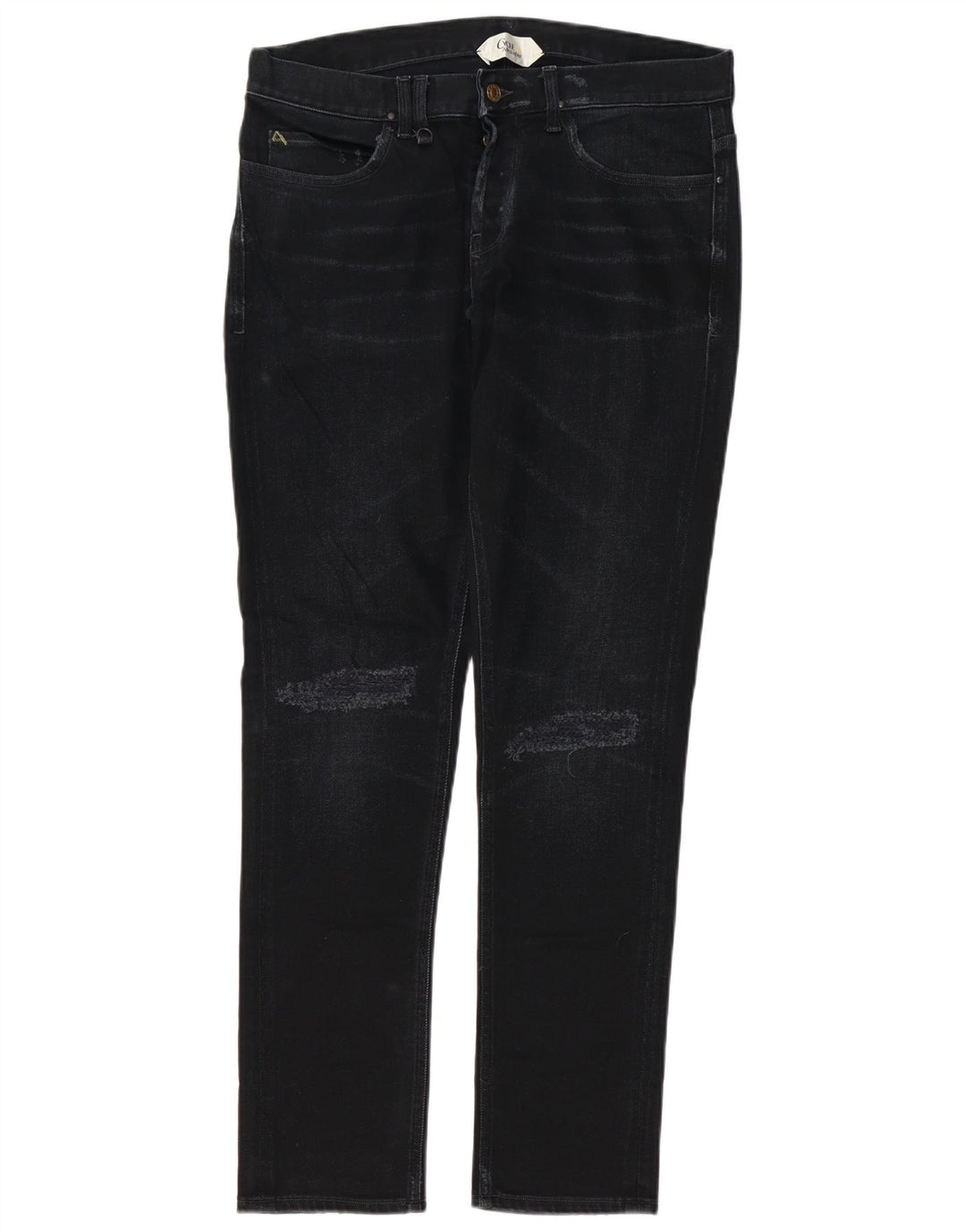 Cycle Herren Distressed Slim Jeans W34 L32 Schwarze Baumwolle
