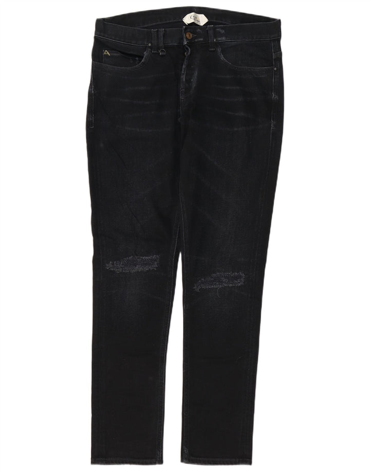 Cycle Herren Distressed Slim Jeans W34 L32 Schwarze Baumwolle