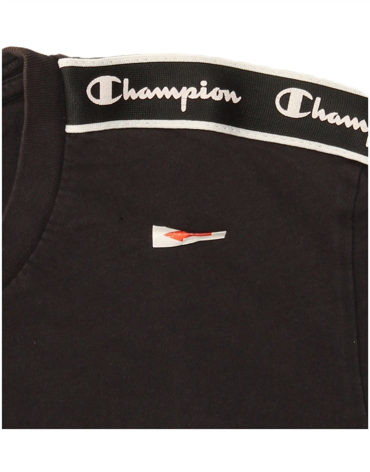 Champion Herren-T-Shirt mit Grafik, Größe S, schwarze Baumwolle