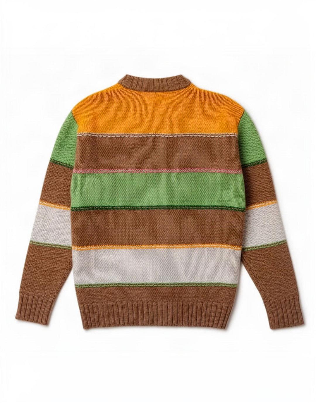 Zara Herren-Pullover mit V-Ausschnitt, mittelgroß, mehrfarbig, gestreift, Baumwolle