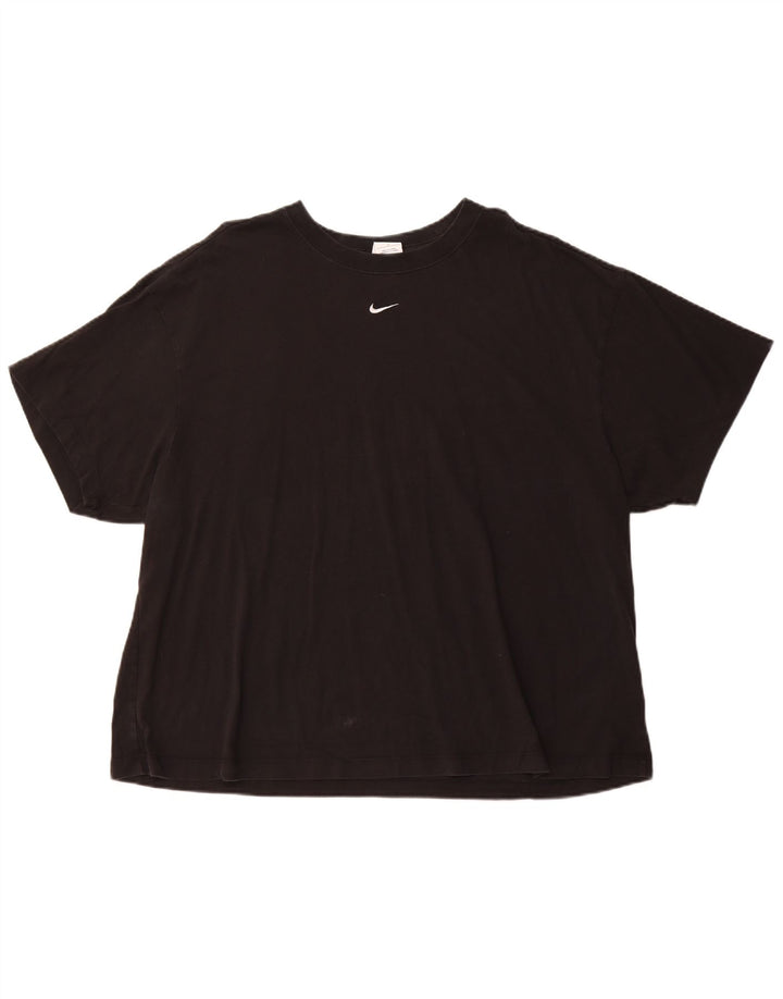 NIKE Damen T-Shirt Top UK 20 2XL Schwarz Baumwolle