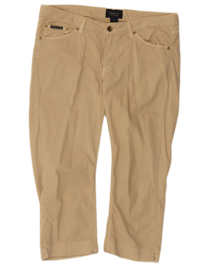 Gant Damen Caprihose W34 L20 Beige Baumwolle