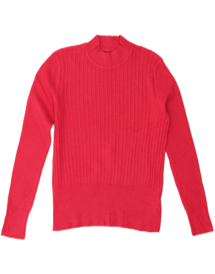 MARKS & SPENCER Womens Turtle Neck Jumper Sweater UK 14 Medium Pink