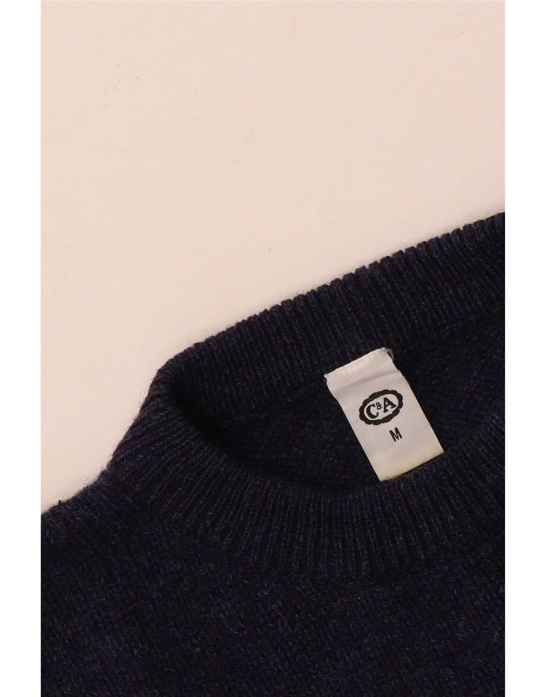 C&A Herren-Pullover mit Rundhalsausschnitt, mittlere marineblaue Wolle