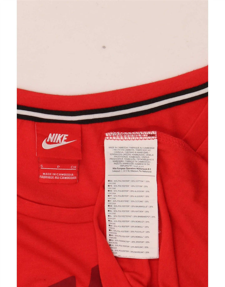 Nike Damen-T-Shirt in Übergröße mit Grafik, UK 8, Größe S, Rot, Polyester, Sport