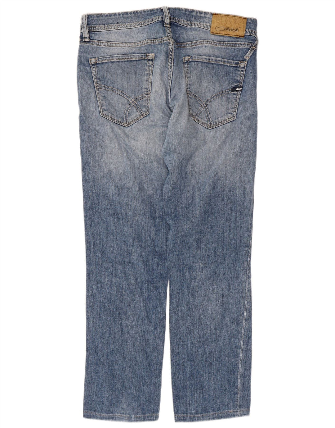 Gas Damen Straight Jeans W33 L27 Blaue Baumwolle