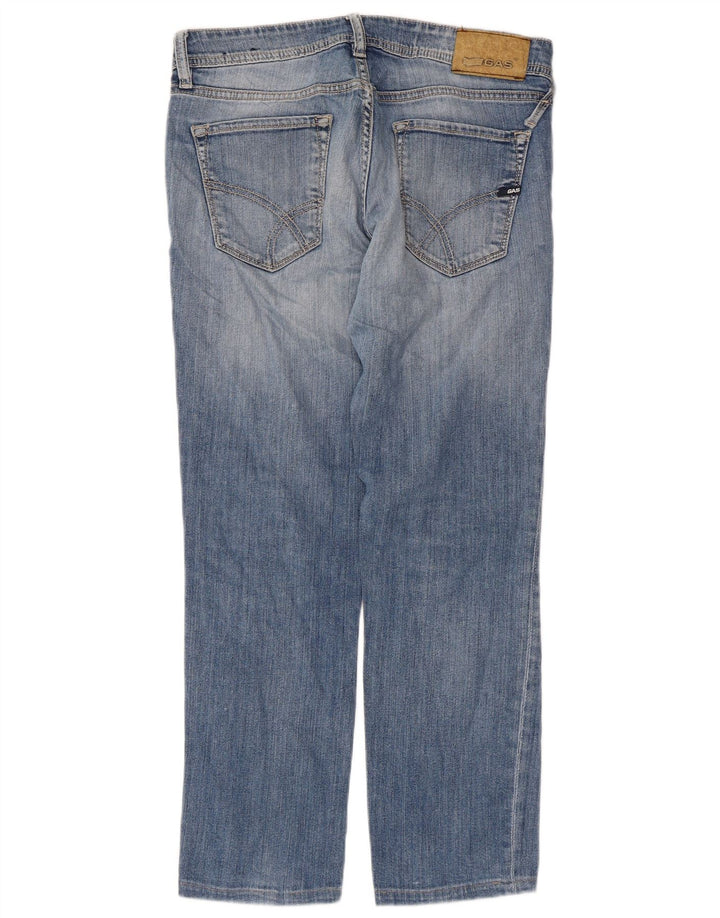 Gas Damen Straight Jeans W33 L27 Blaue Baumwolle