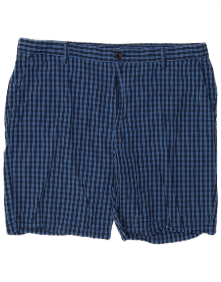 IZOD Herren-Chino-Shorts W38 XL, blaue Gingham-Baumwolle