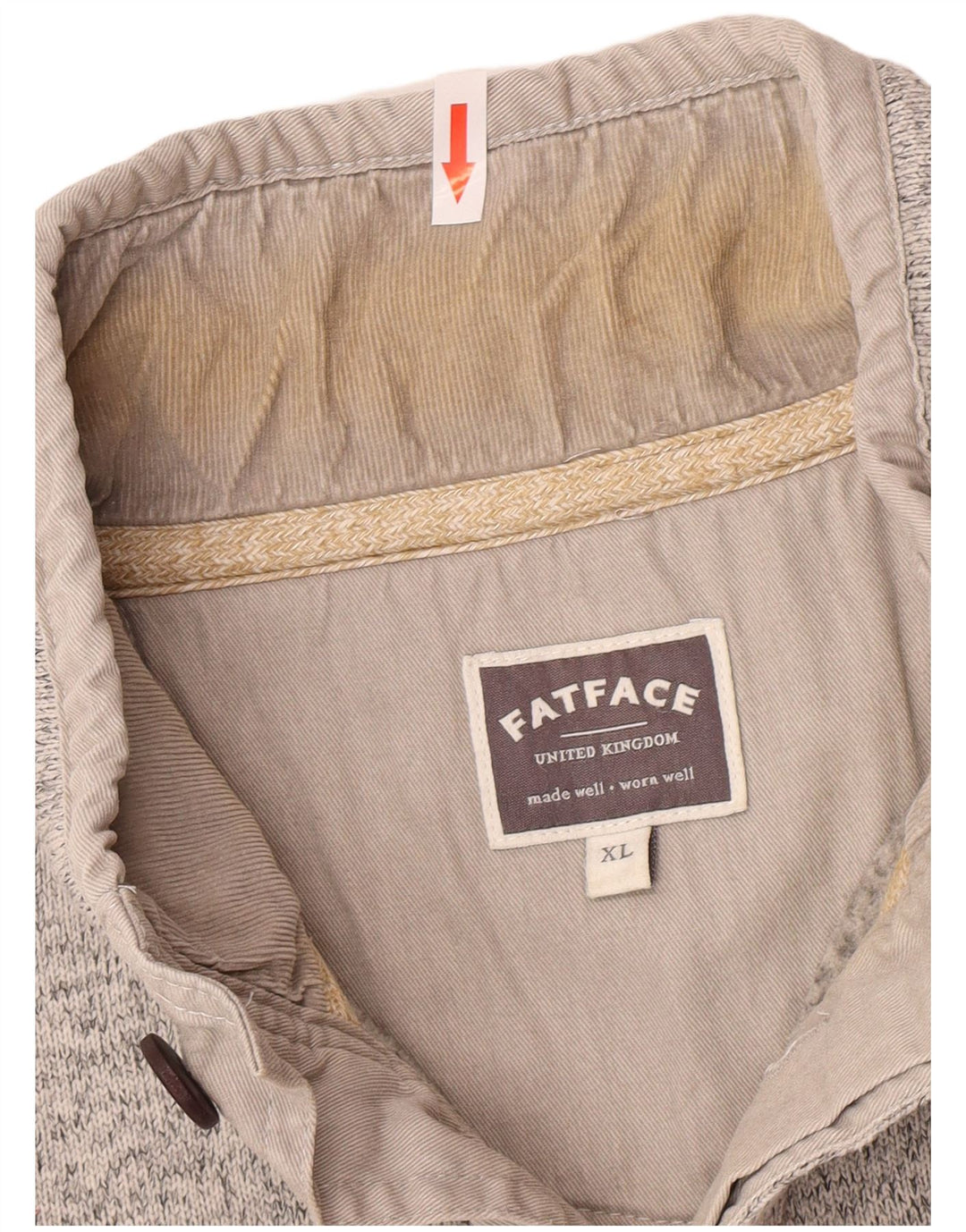 Fat Face Herren-Sweatshirt mit Knopfkragen, XL, grau geflecktes Polyester