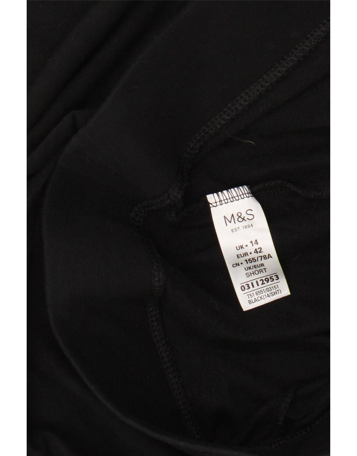 MARKS & SPENCER Damen-Leggings, UK 14, Größe L, schwarze Baumwolle