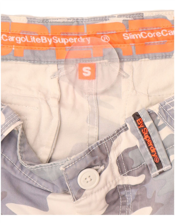 SUPERDRY Herren-Cargo-Shorts, Größe S, Größe 32, Grau, Camouflage-Baumwolle