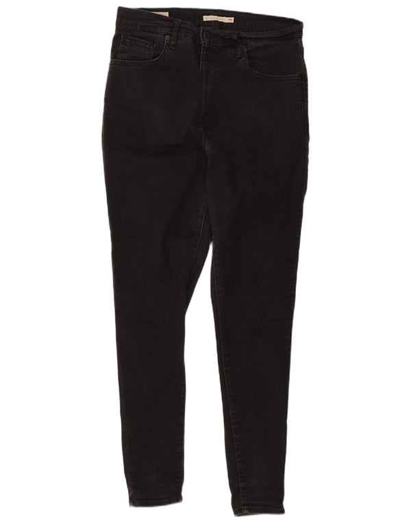 Levi's Damen Mile High Super Skinny Jeans US 14 XL W34 L30 Schwarze Baumwolle