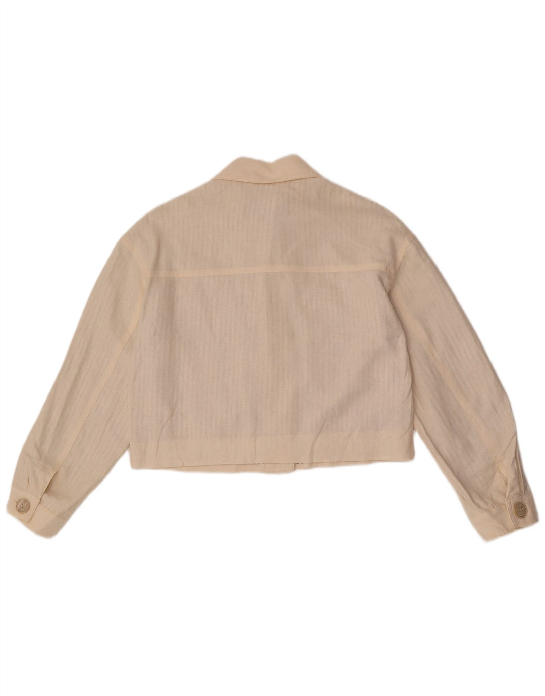 Zara Damen Crop Übergroße Bomberjacke UK 6 XS Off White