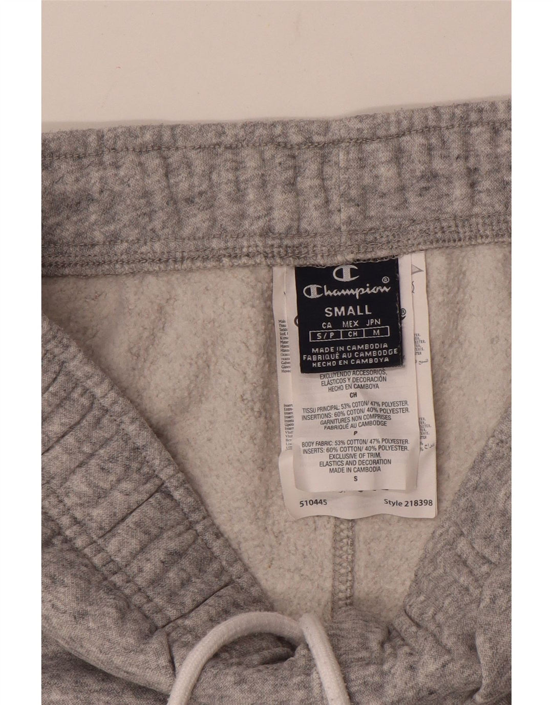 Champion Herren-Sportshorts, Größe S, grau gesprenkelte Baumwolle