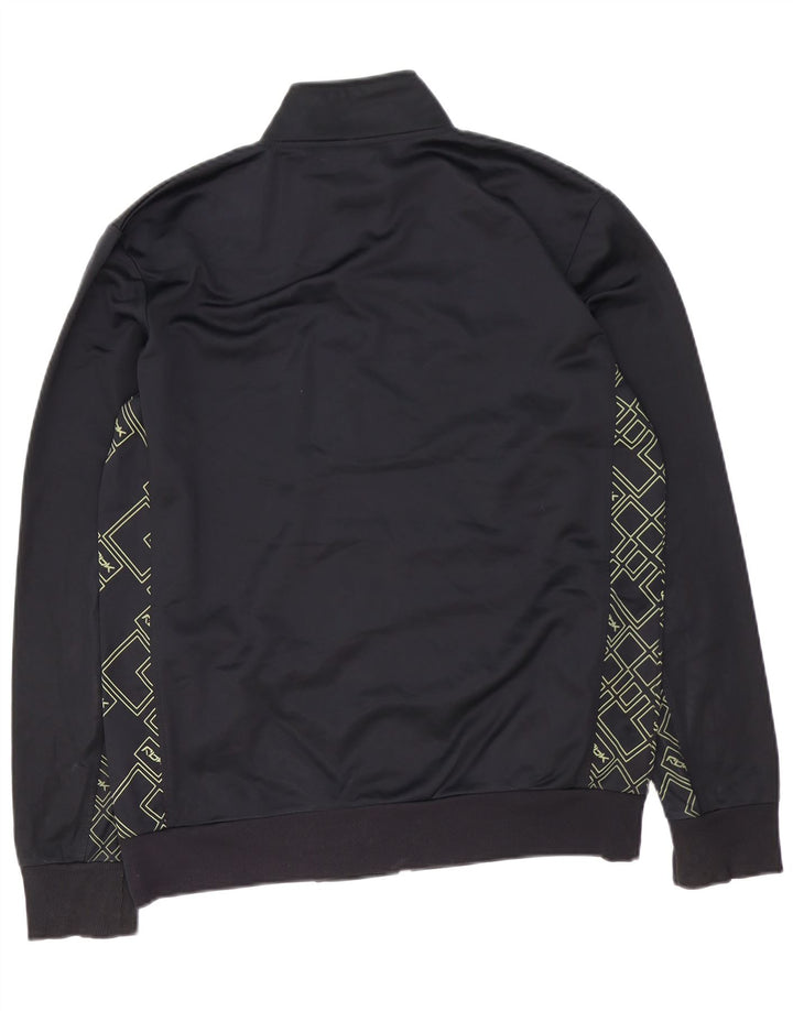 REEBOK Herren-Trainingsanzug mit grafischem Oberteil, mittleres schwarzes geometrisches Polyester