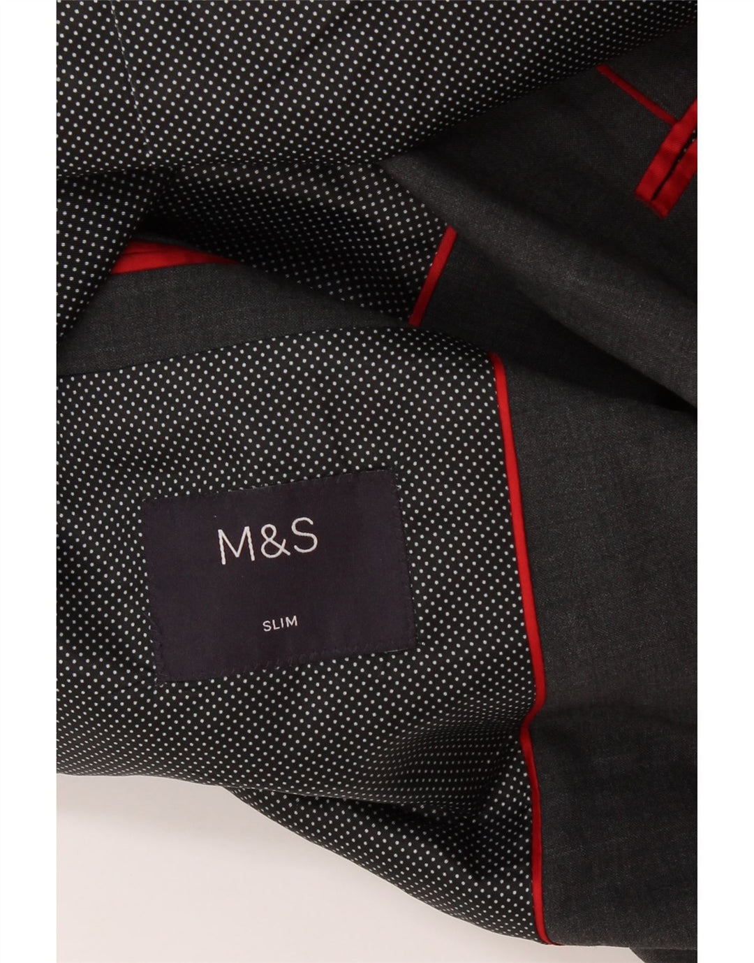 MARKS & SPENCER Mens Slim 2 Button Blazer Jacket UK 38 Medium Grey Vintage Marks & Spencer and Second-Hand Marks & Spencer from Messina Hembry 